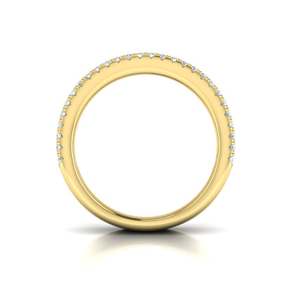 Concave Fluted Ring Edged with Diamonds