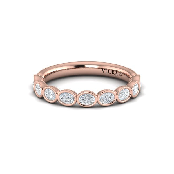 Bezel-Set Oval Stackable Band