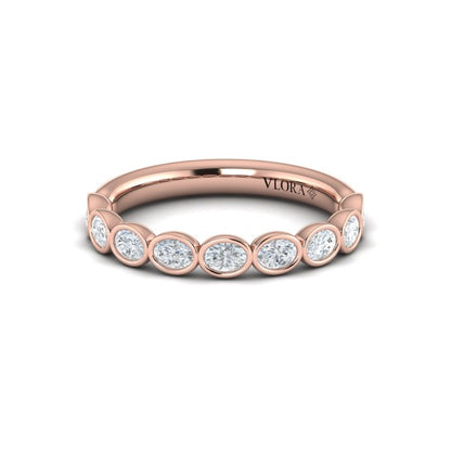 Bezel-Set Oval Stackable Band