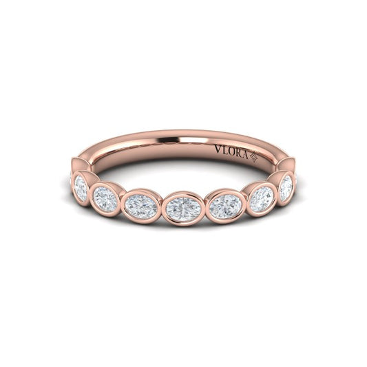 Bezel-Set Oval Stackable Band