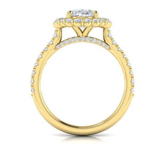 Horizon Halo Oval Engagement Ring