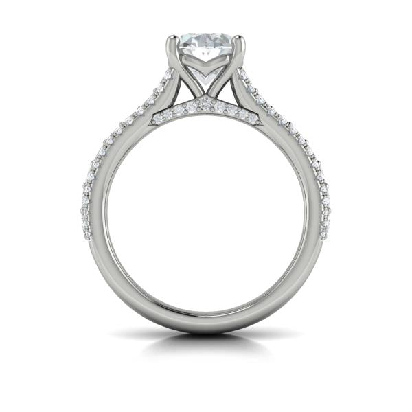 Oval Classic Engagement Ring in Platinum by Vlora Bridal