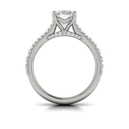Oval Classic Engagement Ring in Platinum by Vlora Bridal