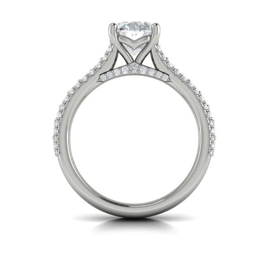 Oval Classic Engagement Ring in Platinum by Vlora Bridal