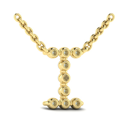 Diamond Alphabet Pendant Necklace, I