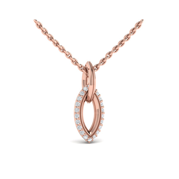 Open Navette Silhouette wtih Diamonds Pendant