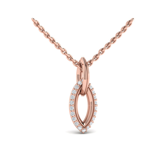 Open Navette Silhouette wtih Diamonds Pendant