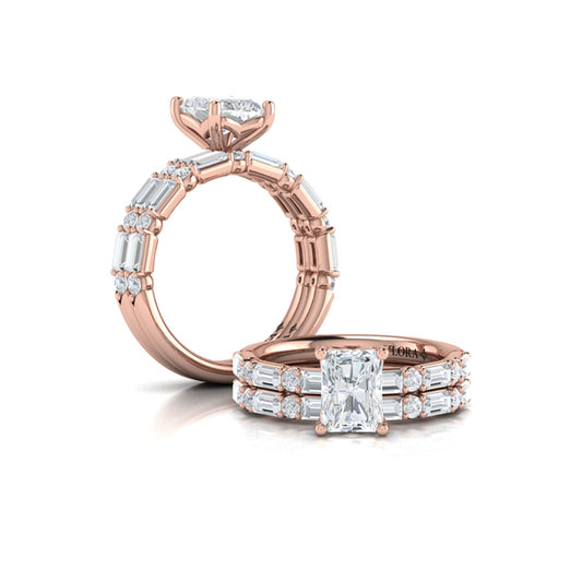 Matching Bands Wedding Band in 14K Rose Gold by Vlora Bridal