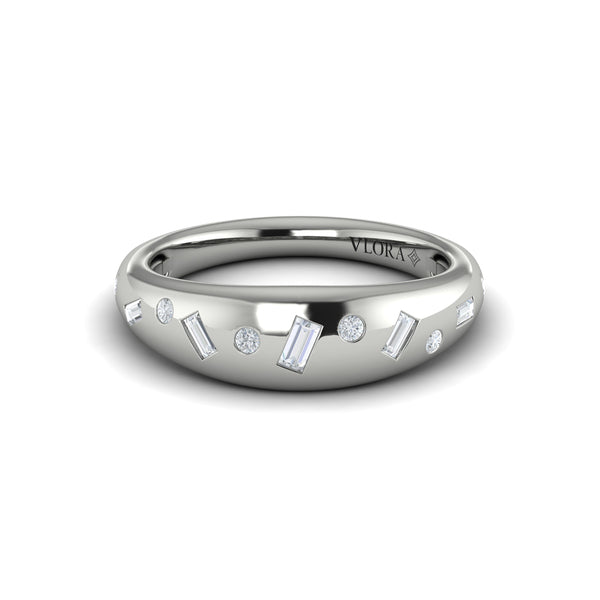 Multi Baguette and Round Dome Diamond Ring