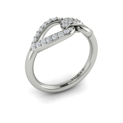Diamond Open Tear Drop Link Ring