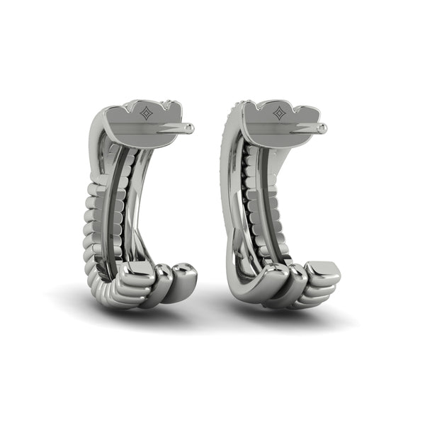 Textured Crossed Hoop Earrings