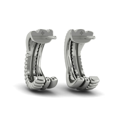 Textured Crossed Hoop Earrings