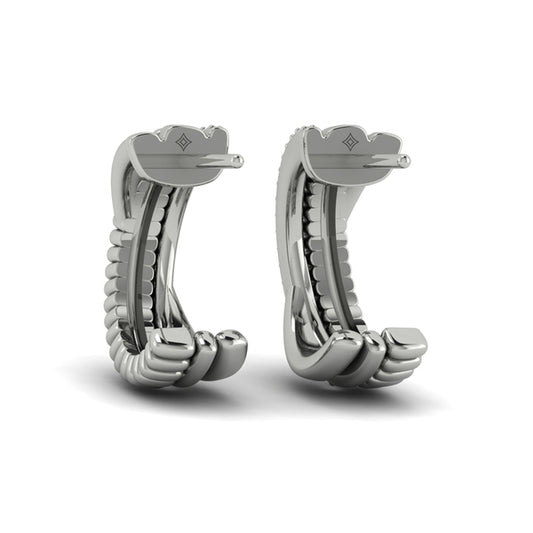 Textured Crossed Hoop Earrings