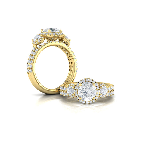 Matching Band for Triple Halo Round Engagement Ring