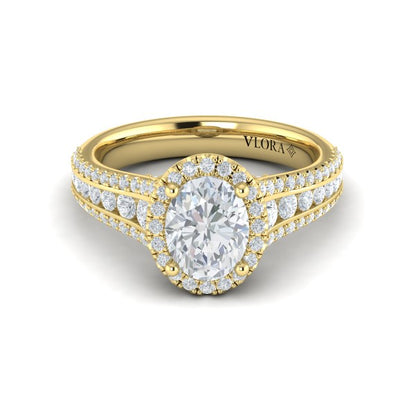 Opulent Oval Halo Engagement Ring