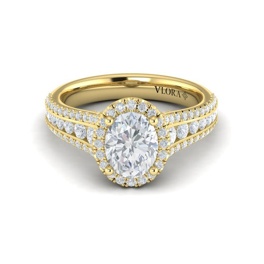 Opulent Oval Halo Engagement Ring