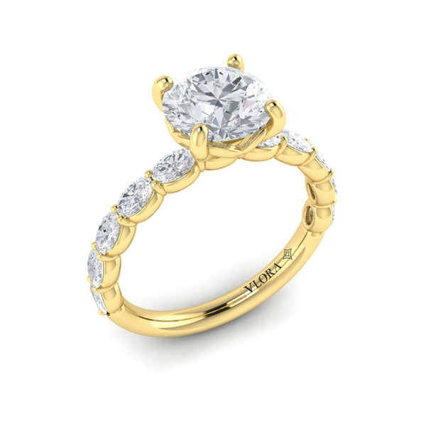 Graceful Round Diamond Engagement Ring
