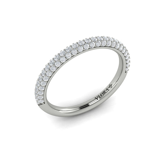 Matching Band for Shimmering Hidden Halo Engagement Ring with Micropave Band
