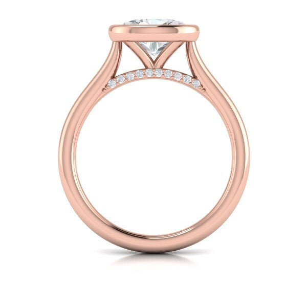 Horizon Solitaire Oval Bezel Engagement Ring