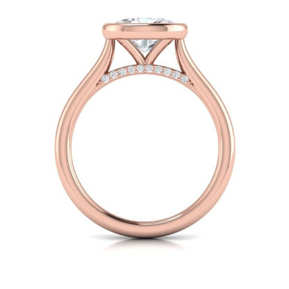 Horizon Solitaire Oval Bezel Engagement Ring