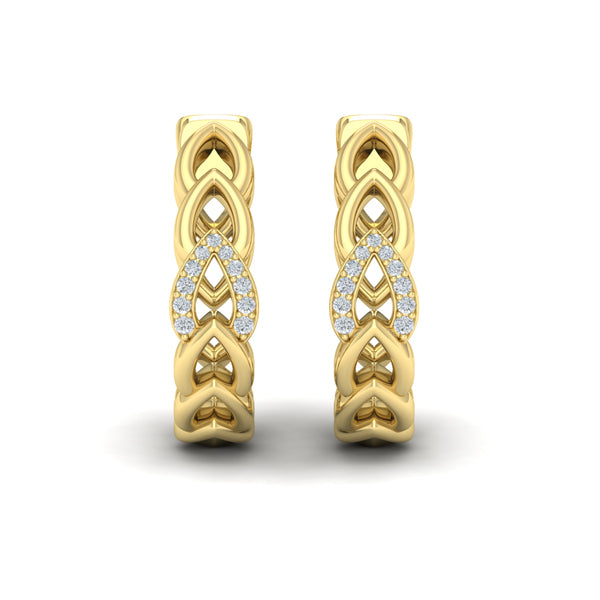Diamond Accent Open Multi Tear Drop Link Earrings
