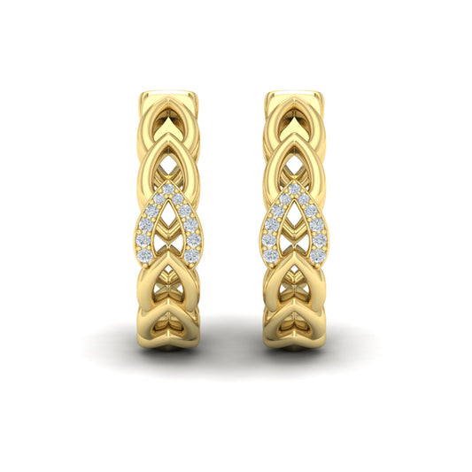 Diamond Accent Open Multi Tear Drop Link Earrings