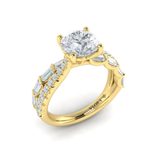 Entwined Round Diamond Engagement Ring