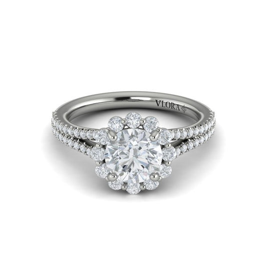 Floral Halo Engagement Ring