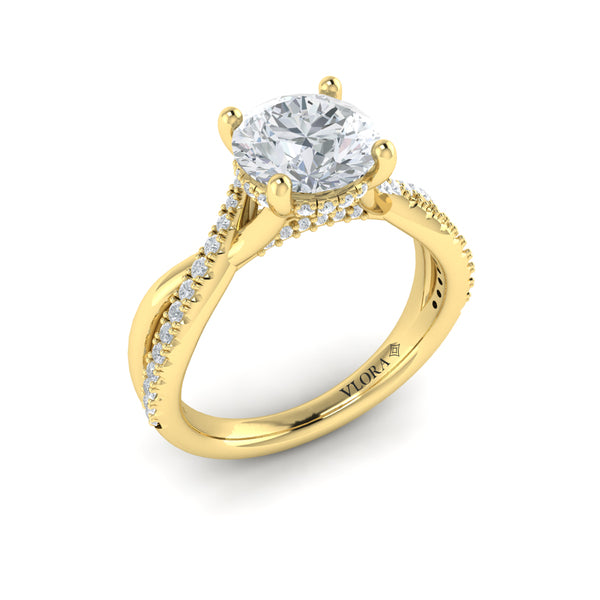 Entwined Hidden Halo Engagement Ring