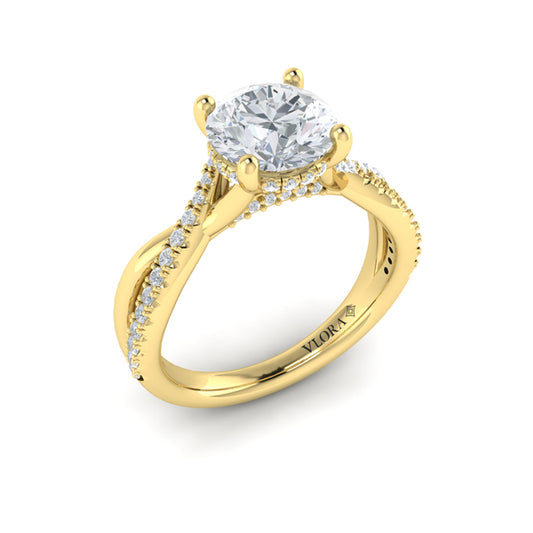 Entwined Hidden Halo Engagement Ring