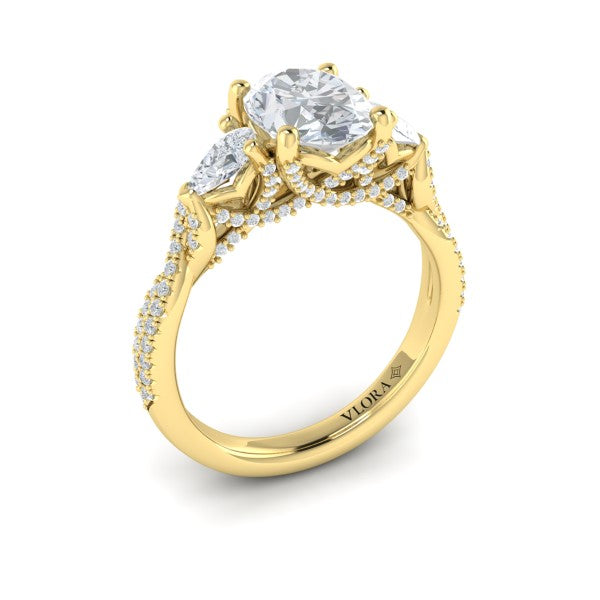 Brilliantly Entwined Three Stone Engagement Ring