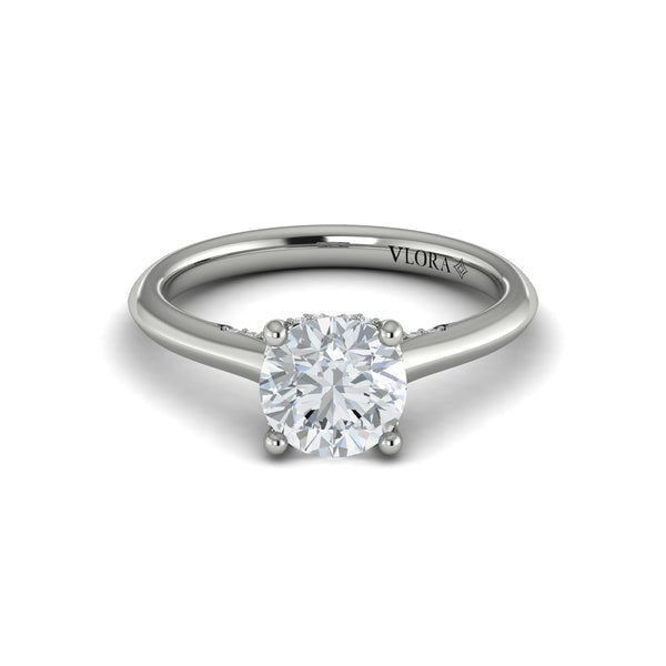 Round Solitaire Engagement Ring in Platinum by Vlora Bridal