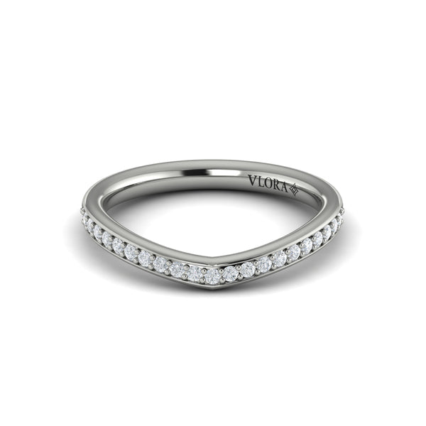 Diamond Contour Wedding Band