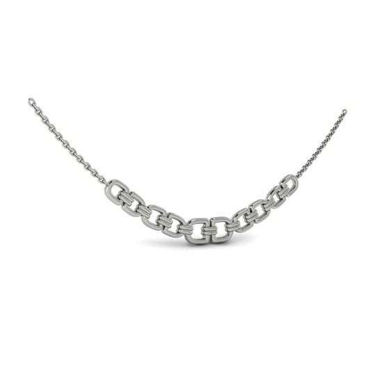 Multi Linked Curves with Diamond Accents Necklace