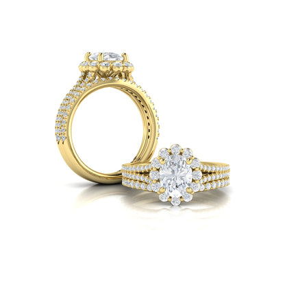 Corsage Halo Oval Engagement Ring