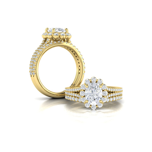 Corsage Halo Oval Engagement Ring