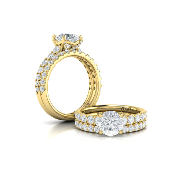 Matching Bands Wedding Band in 14K Yellow Gold by Vlora Bridal