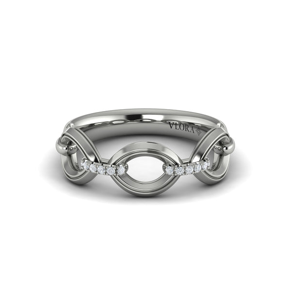 Open Navette Silhouette wtih Diamond Accent Ring