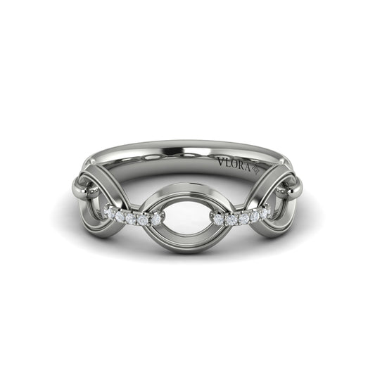 Open Navette Silhouette wtih Diamond Accent Ring