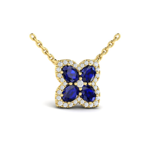 Petal Sapphire Blossom Pendant