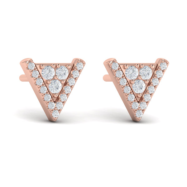 Diamond Trinity Stud Earrings