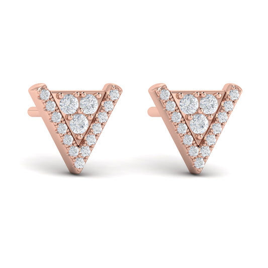 Diamond Trinity Stud Earrings