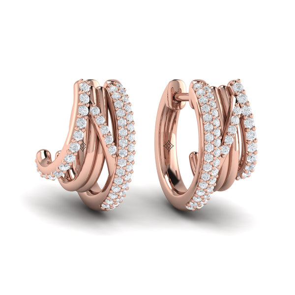Diamond Twist Huggie Earrings