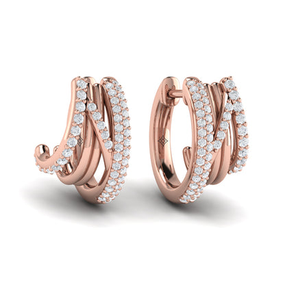 Diamond Twist Huggie Earrings
