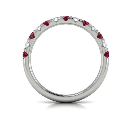 Ruby and Diamond Stackable Band