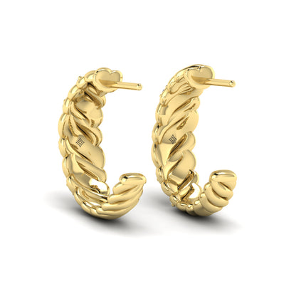Diamond Pavé Twisted Hoop Earrings