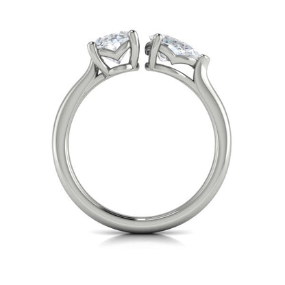 Duet Oval and Pear Two Stone Engagement Ring