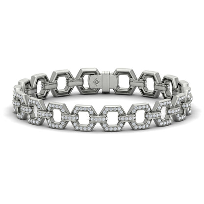 Diamond Open Honeycomb Link Bracelet