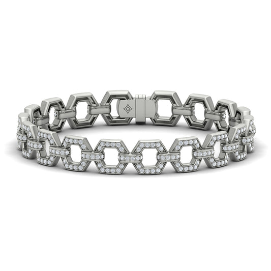 Diamond Open Honeycomb Link Bracelet
