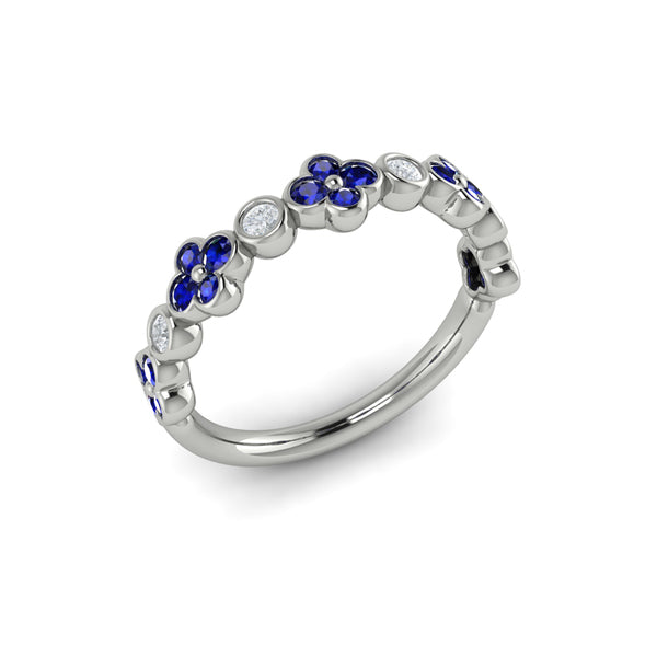 Sapphire Bloom Diamond Band